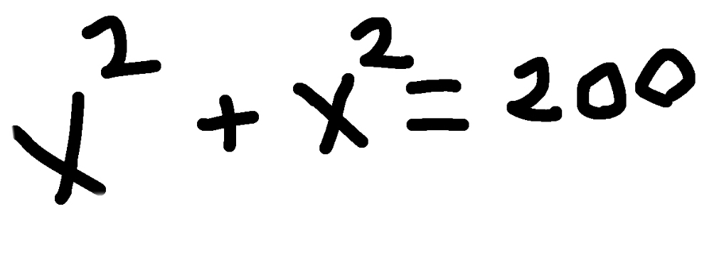 x^2+x^2=200