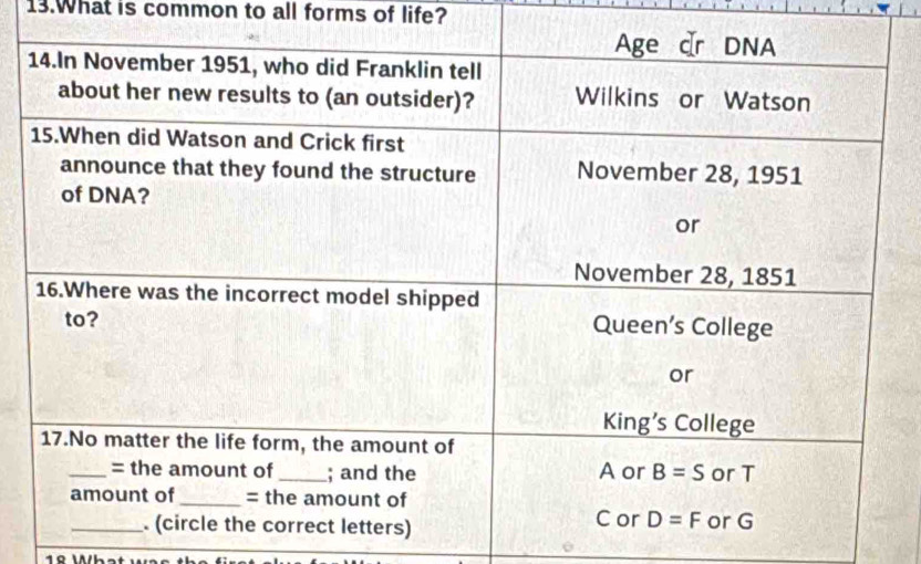 What is common to all forms of life?
18 What