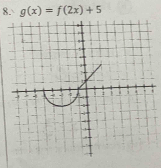 8. g(x)=f(2x)+5