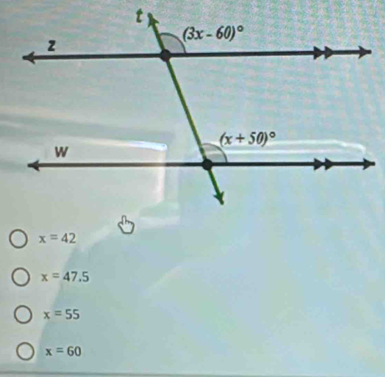 x=42
x=47.5
x=55
x=60