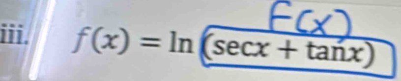 f(x)=ln (sec x+tan x)