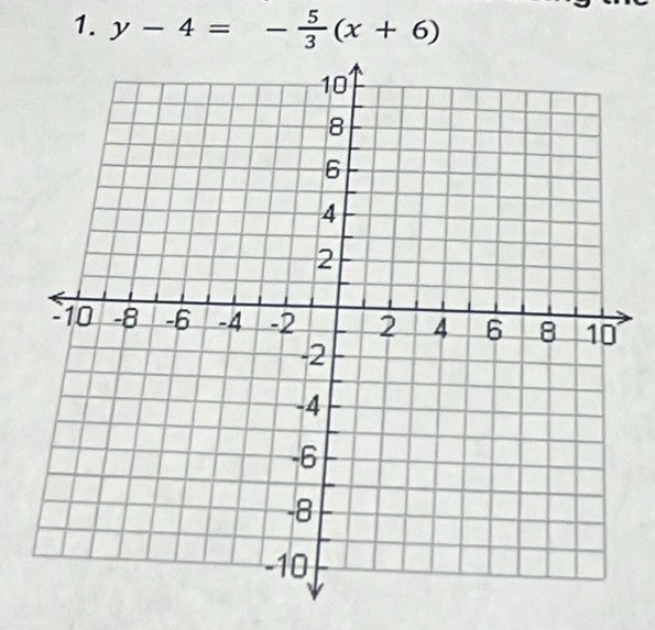 y-4=- 5/3 (x+6)