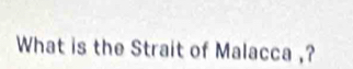 What is the Strait of Malacca ,?