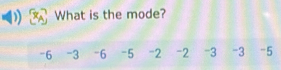 What is the mode?
-6 -3 -6 -5 -2 -2 -3 -3 -5