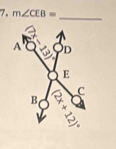 m∠ CEB=
_
A
3 D
a
E
c
B
X
。