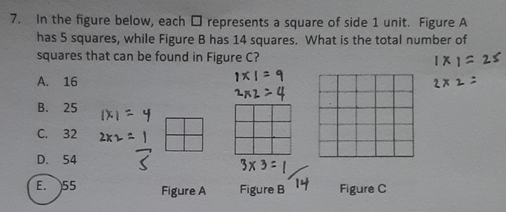 Solved: In the figure below, each represents a square of side 1 unit ...