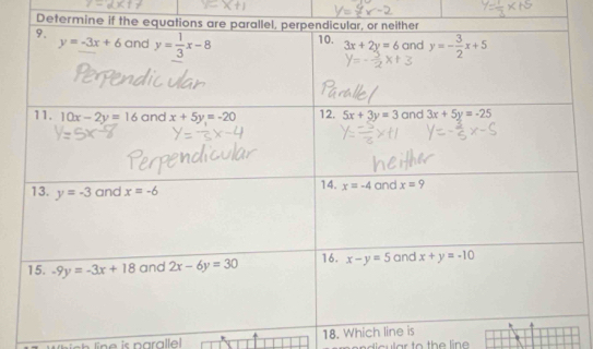 De
18. Which line i