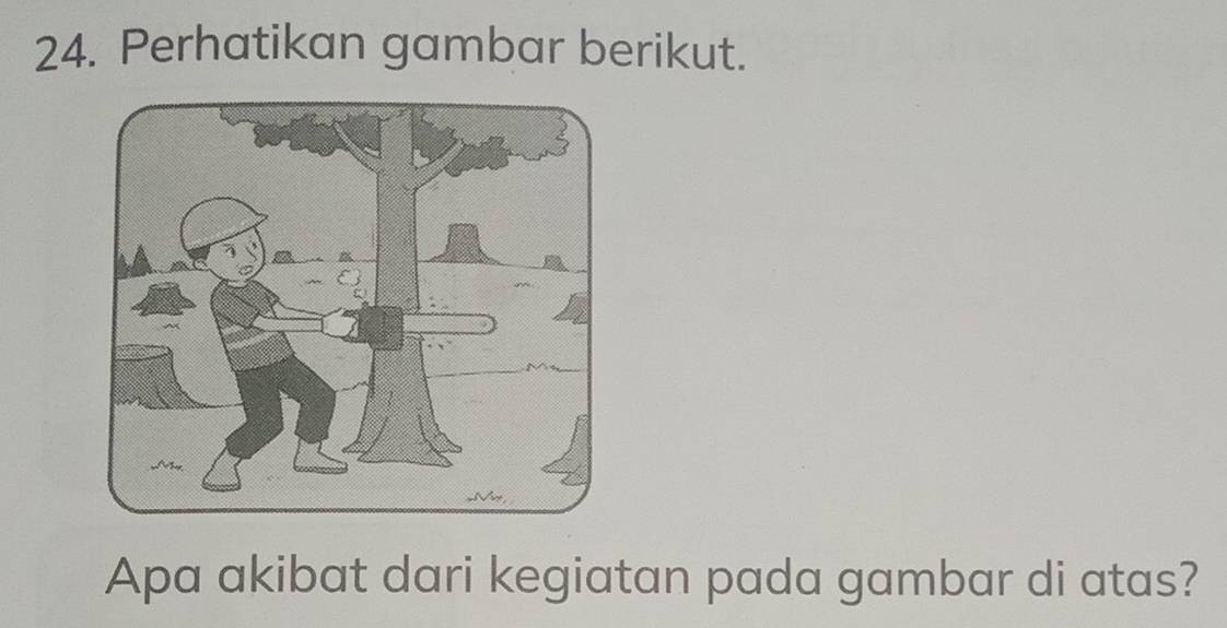 Perhatikan gambar berikut. 
Apa akibat dari kegiatan pada gambar di atas?