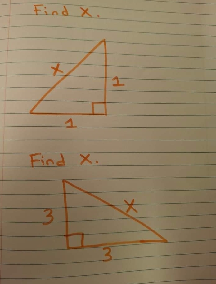 Find X. 
Find X.