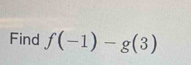 Find f(-1)-g(3)