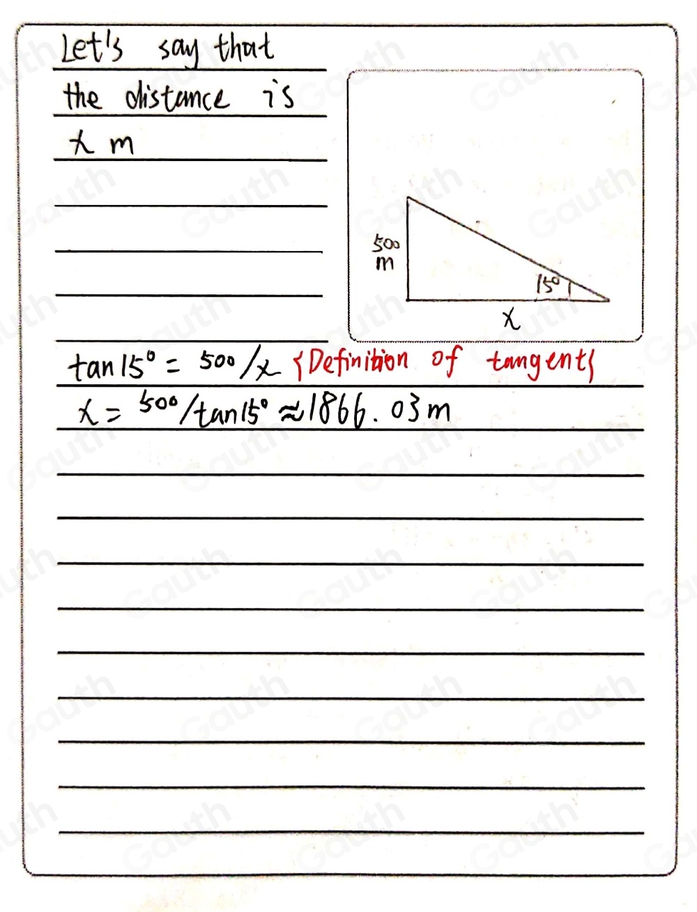 Solved: The altitude of an aeroplane is 500 metres, and the angle of ...