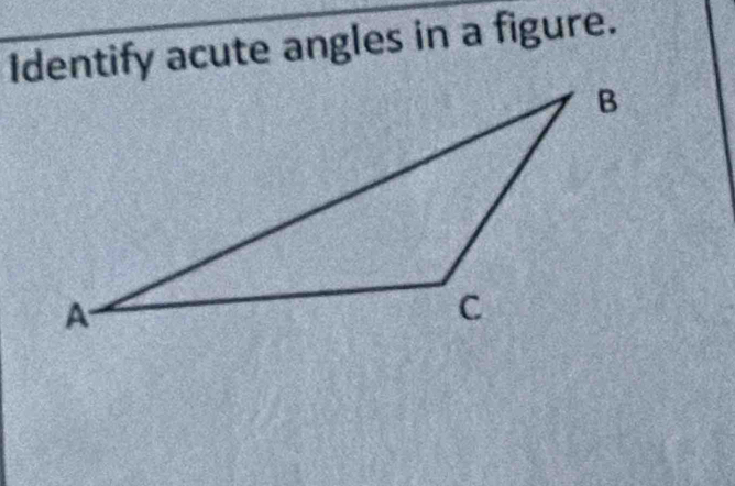 Identify acute angles in a figure.