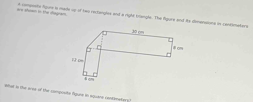 Solved: are shown in the diagram. A composite figure is made up of two ...