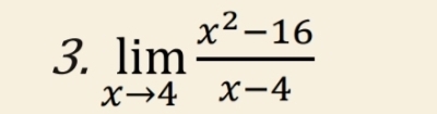 limlimits _xto 4 (x^2-16)/x-4 