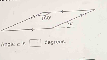 Angle c is degrees.