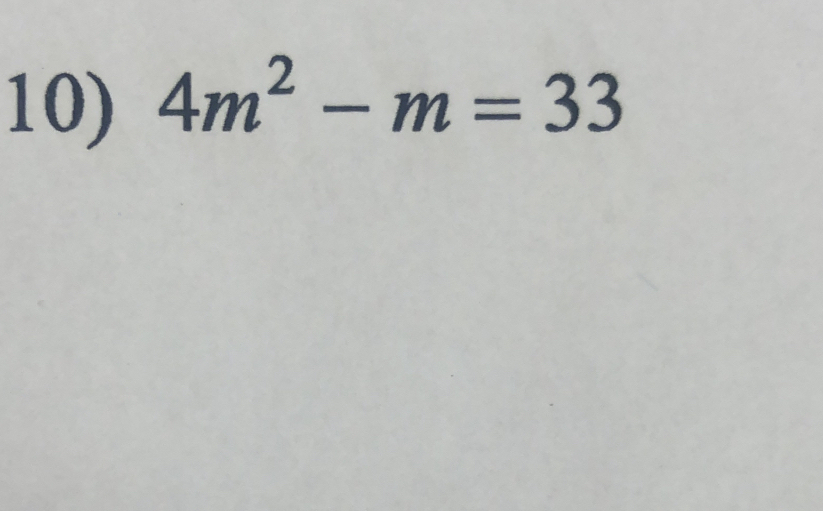 4m^2-m=33