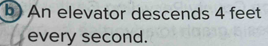 An elevator descends 4 feet
every second.