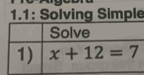 1.1: Solving Simple