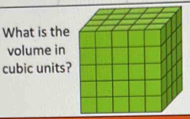 What is the 
volume in 
cubic units?