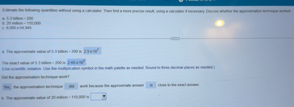 Solved: Estimate the following quantities without using a calculator ...