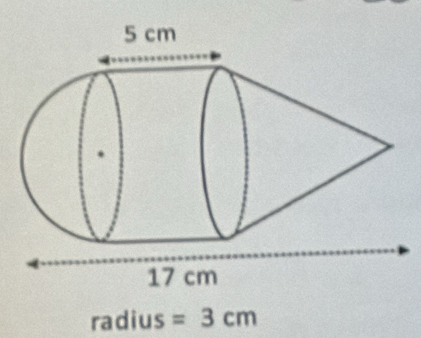 radius =3cm