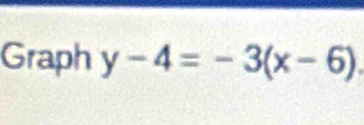 Graph y-4=-3(x-6)