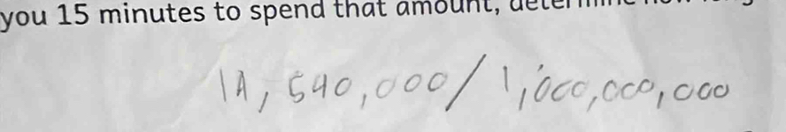 you 15 minutes to spend that amount, deter