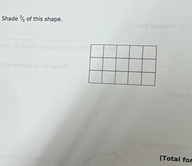 Shade ½ of this shape. 
(Total for