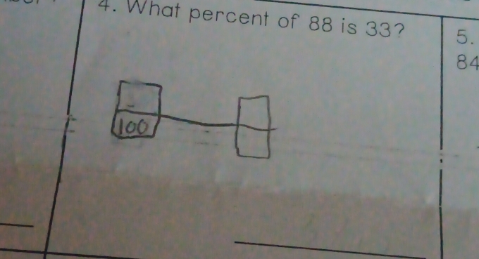 What percent of 88 is 33? 5.
84
_ 
_