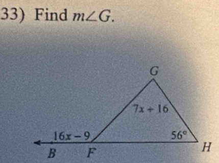 Find m∠ G.