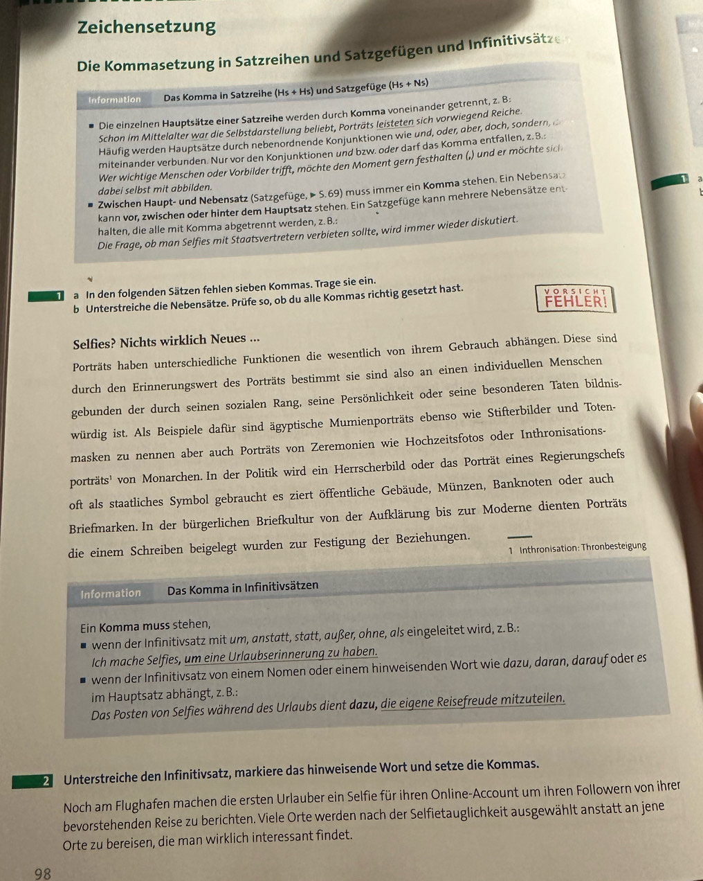 Gelöst:Zeichensetzung Die Kommasetzung in Satzreihen und Satzgefügen ...