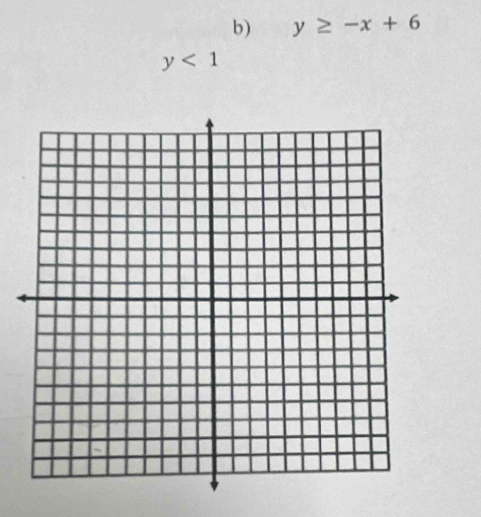 y≥ -x+6
y<1</tex>