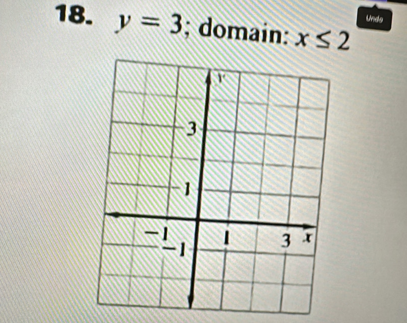 Unde 
18. y=3; domain: x≤ 2