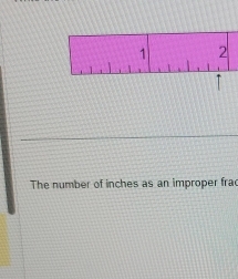 The number of inches as an improper frac