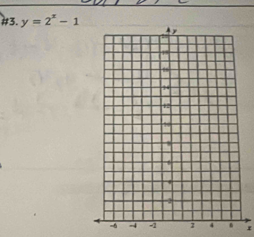 #3. y=2^x-1
-6 - 2
x