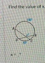 Find the value of x
x= 0