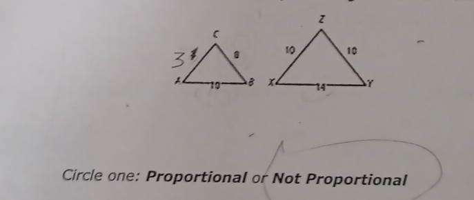 Circle one: Proportional or Not Proportional