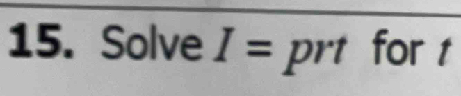 Solve I= pr^6 for t