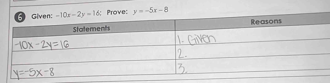 e: y=-5x-8