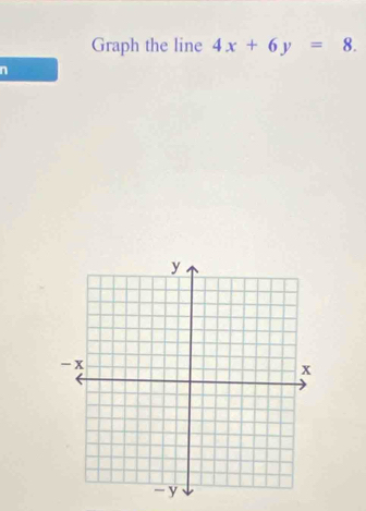 Graph the line 4x+6y=8. 
n