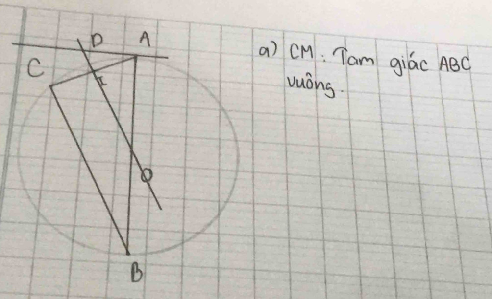 ) cM: Tam giác ABC
vuóng.