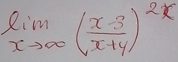 limlimits _xto ∈fty ( (x-3)/x+4 )^2x