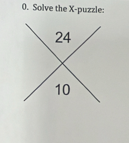 Solve the X -puzzle: