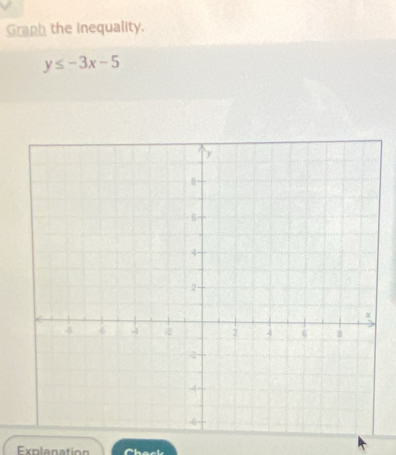 Graph the inequality.
y≤ -3x-5
Explenation