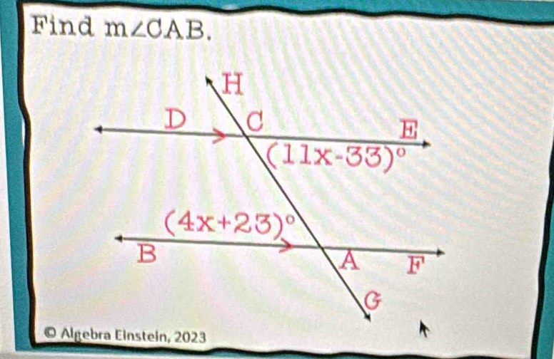 Find m∠ CAB.