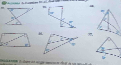 34,
37,
3y°
ur
a  ow is te an angle measure that i  s  sm