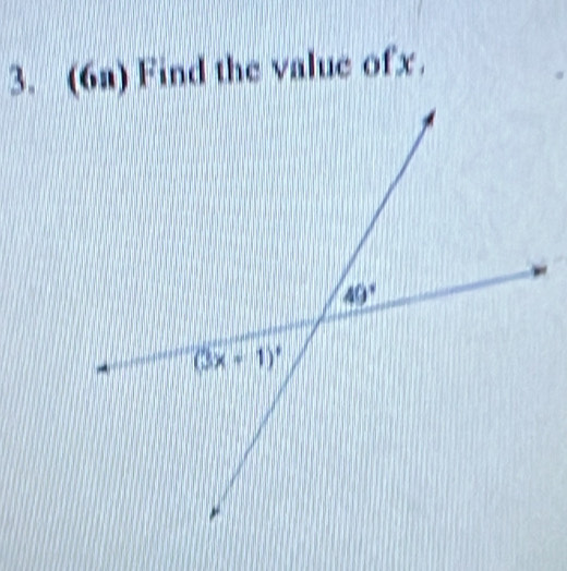 (6a) Find the value ofx.