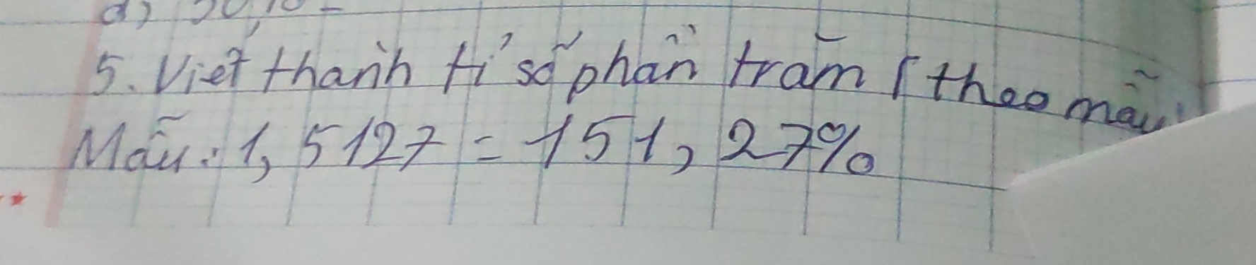 Viet thanh fiso phan tram ftheo mà 
Ma. 1,5127=151,27%