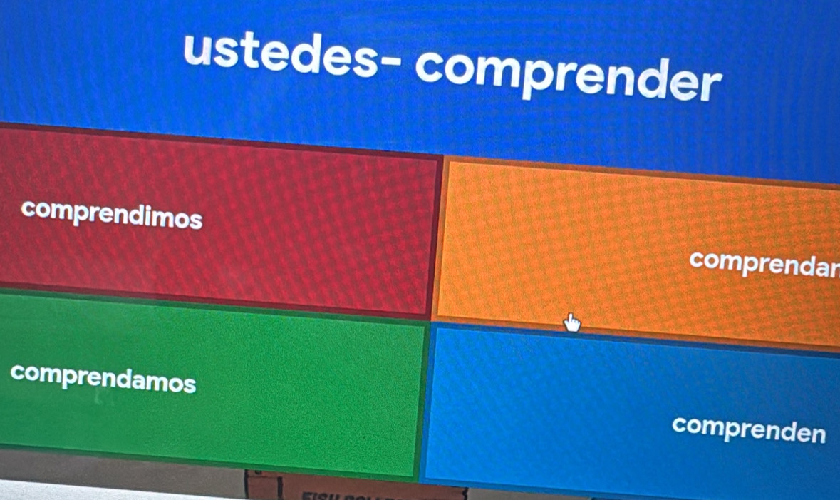 ustedes- comprender 
comprendimos 
comprendar 
comprendamos comprenden