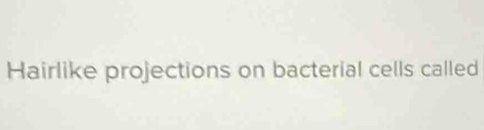 Hairlike projections on bacterial cells called